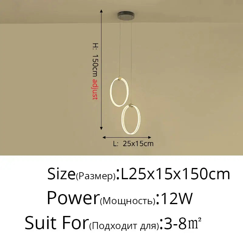 DecorBites™ Acrylic Circle Chandelier Pendant Lights - Modern Indoor Lighting Decor for Living Room