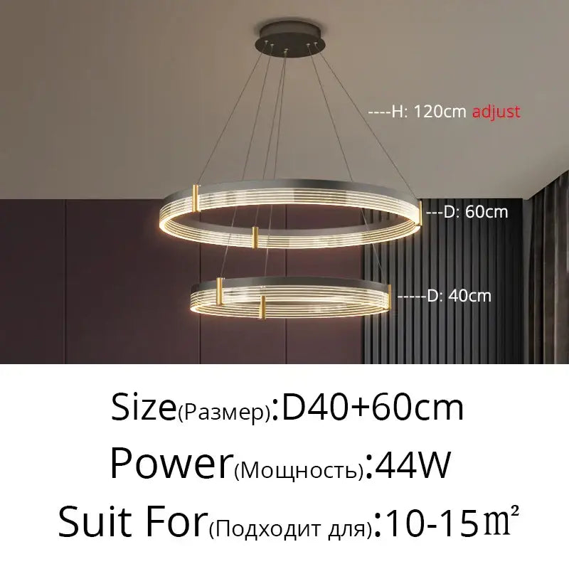DecorBites™ Acrylic Circle Chandelier Pendant Lights - Modern Indoor Lighting Decor for Living Room