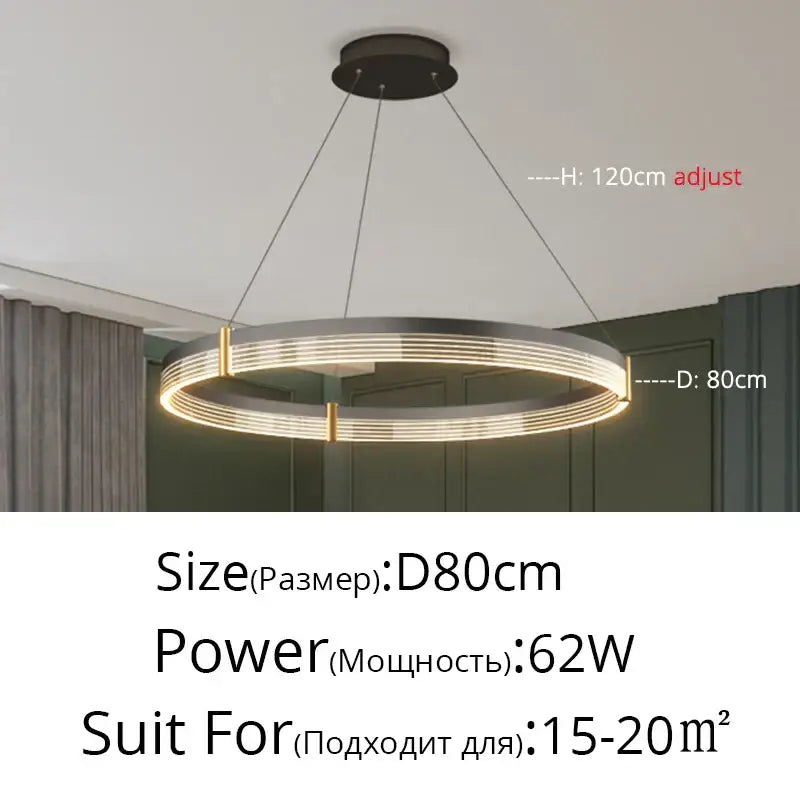DecorBites™ Acrylic Circle Chandelier Pendant Lights - Modern Indoor Lighting Decor for Living Room