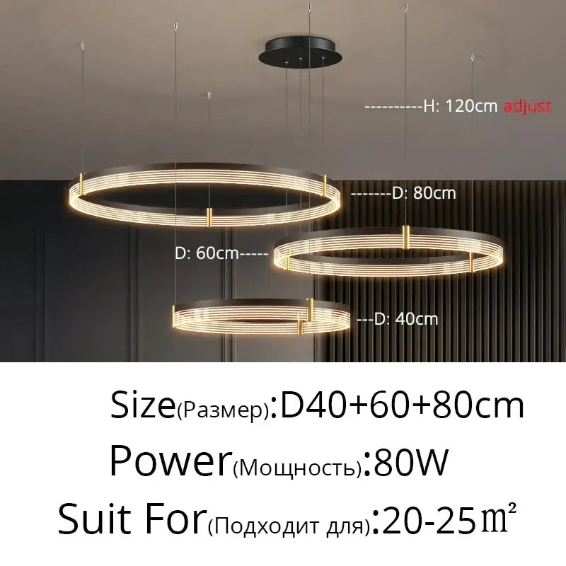 DecorBites™ Acrylic Circle Chandelier Pendant Lights - Modern Indoor Lighting Decor for Living Room