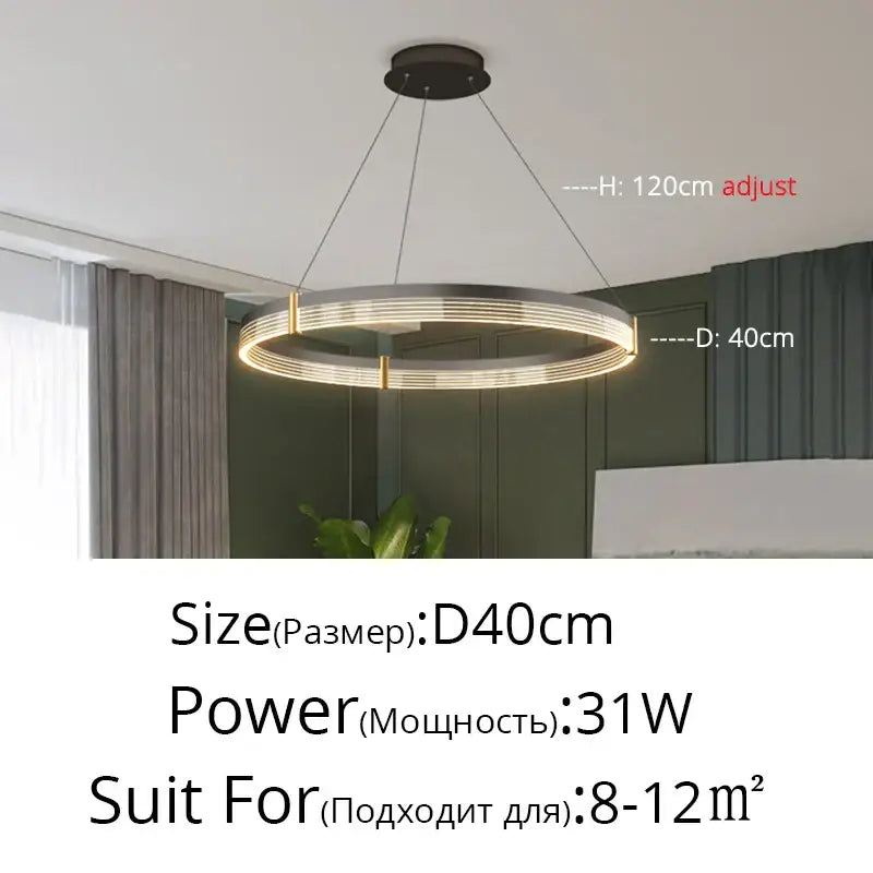 DecorBites™ Acrylic Circle Chandelier Pendant Lights - Modern Indoor Lighting Decor for Living Room
