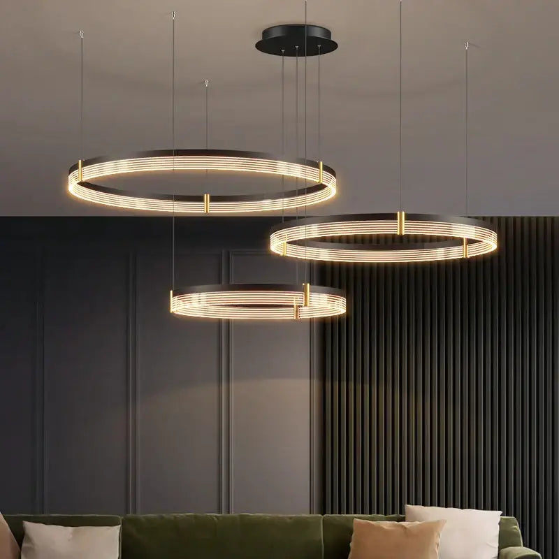 DecorBites™ Acrylic Circle Chandelier Pendant Lights - Modern Indoor Lighting Decor for Living Room