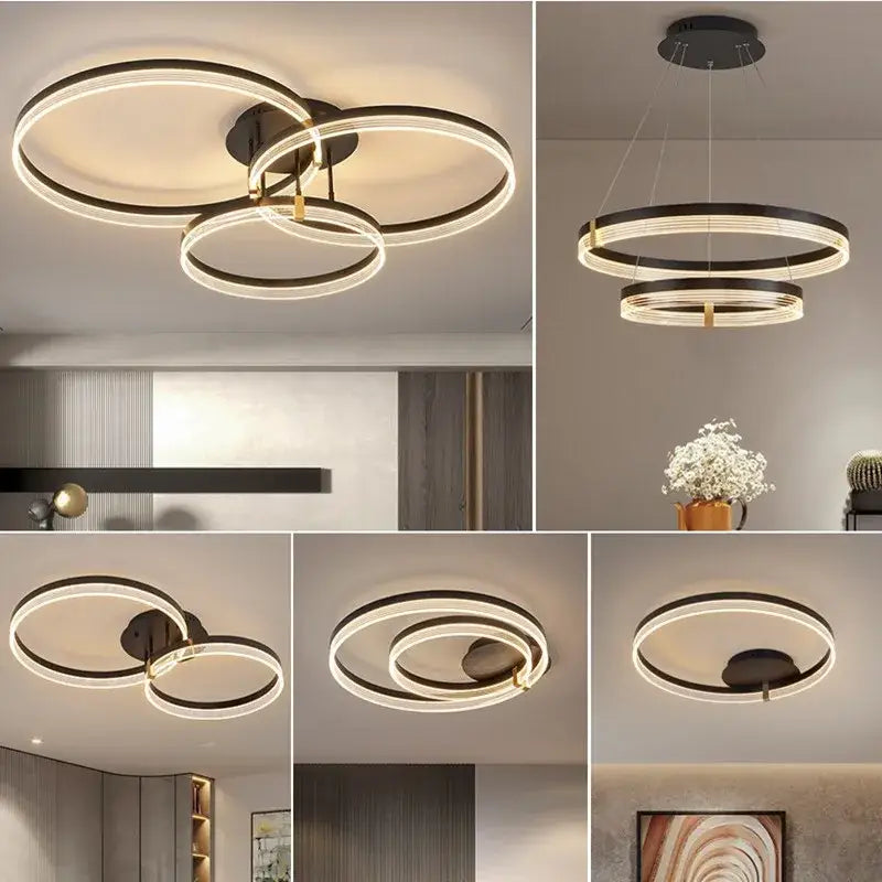 DecorBites™ Acrylic Circle Chandelier Pendant Lights - Modern Indoor Lighting Decor for Living Room