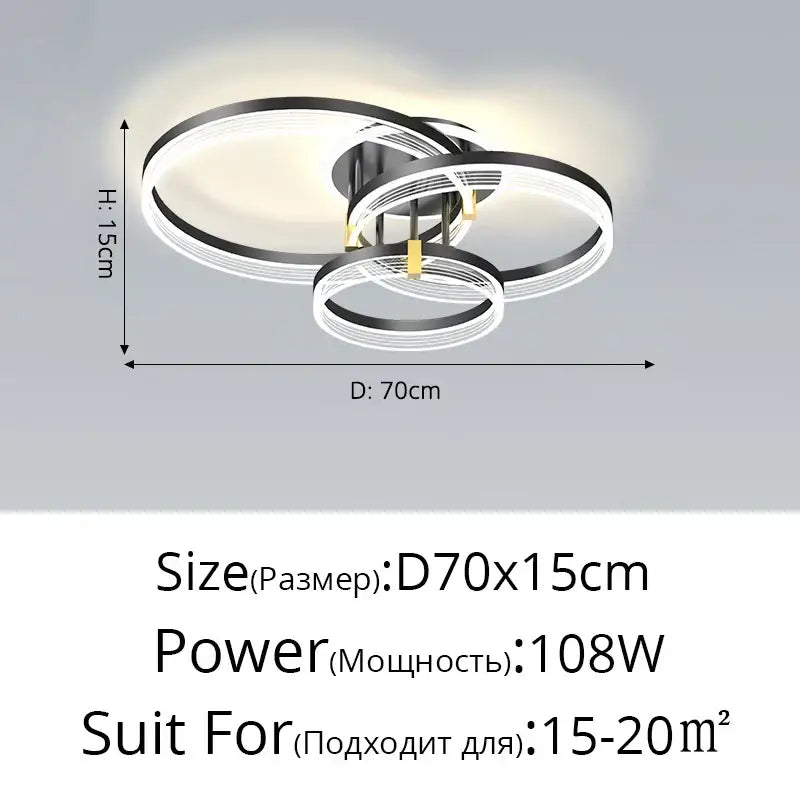 DecorBites™ Acrylic Circle Chandelier Pendant Lights - Modern Indoor Lighting Decor for Living Room