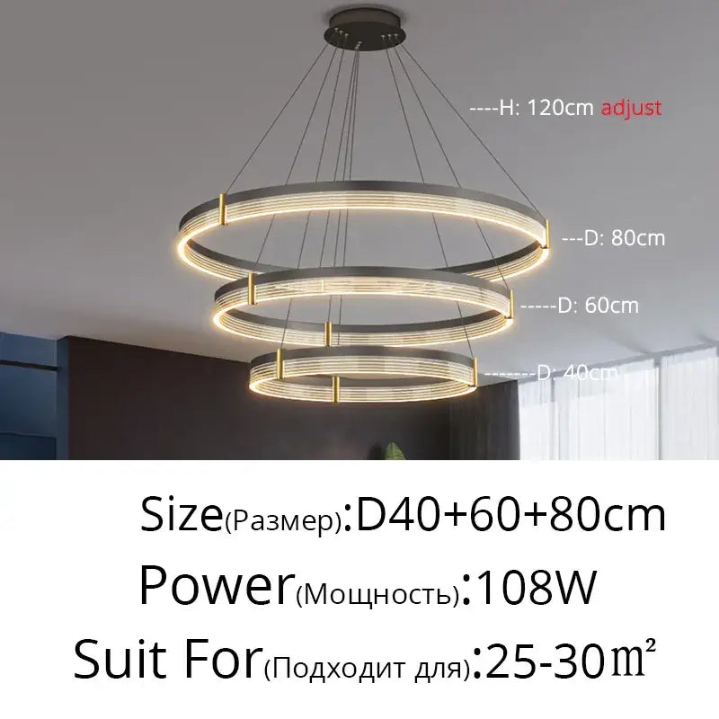 DecorBites™ Acrylic Circle Chandelier Pendant Lights - Modern Indoor Lighting Decor for Living Room