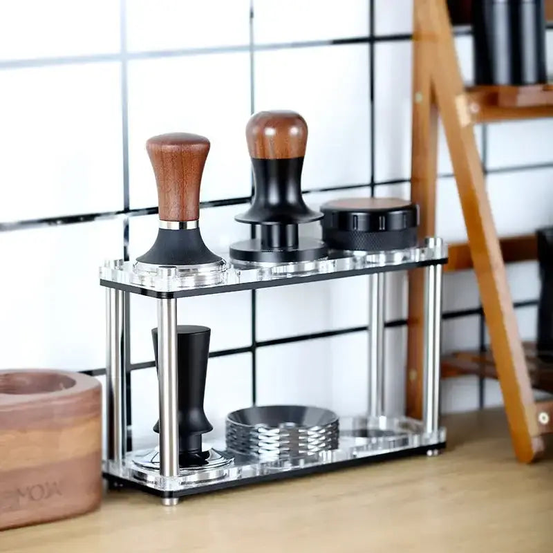 DecorBites™ Acrylic Coffee Bar Utensil Rack & Powder Press Set