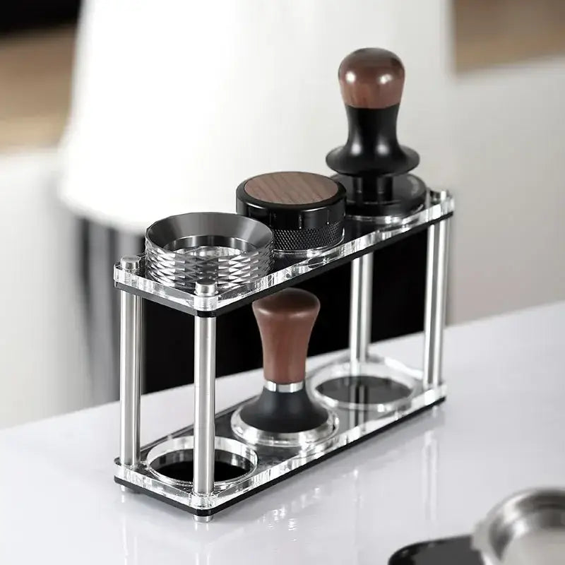 DecorBites™ Acrylic Coffee Bar Utensil Rack & Powder Press Set