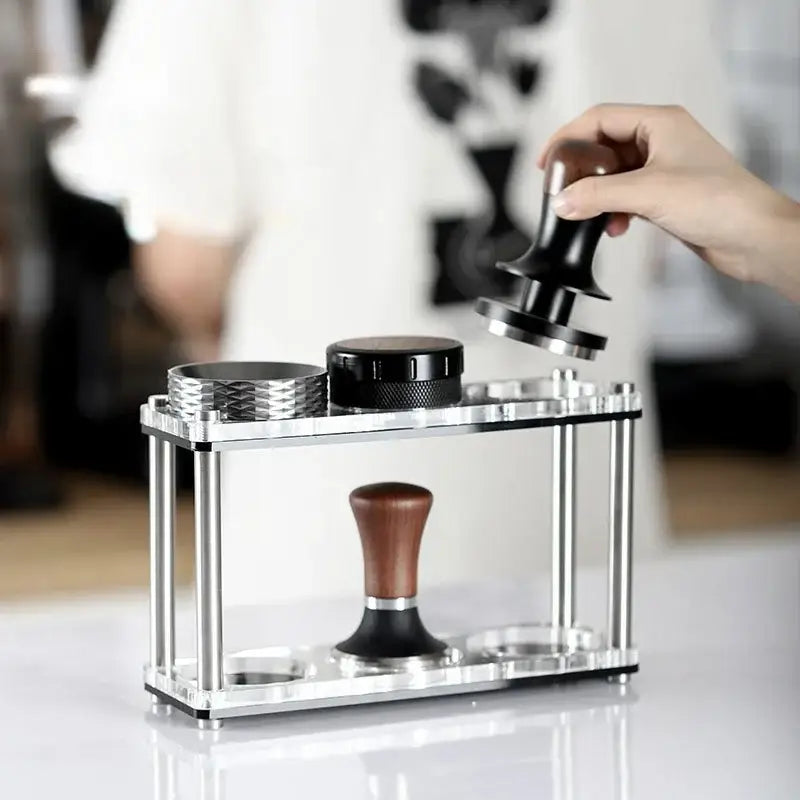 DecorBites™ Acrylic Coffee Bar Utensil Rack & Powder Press Set