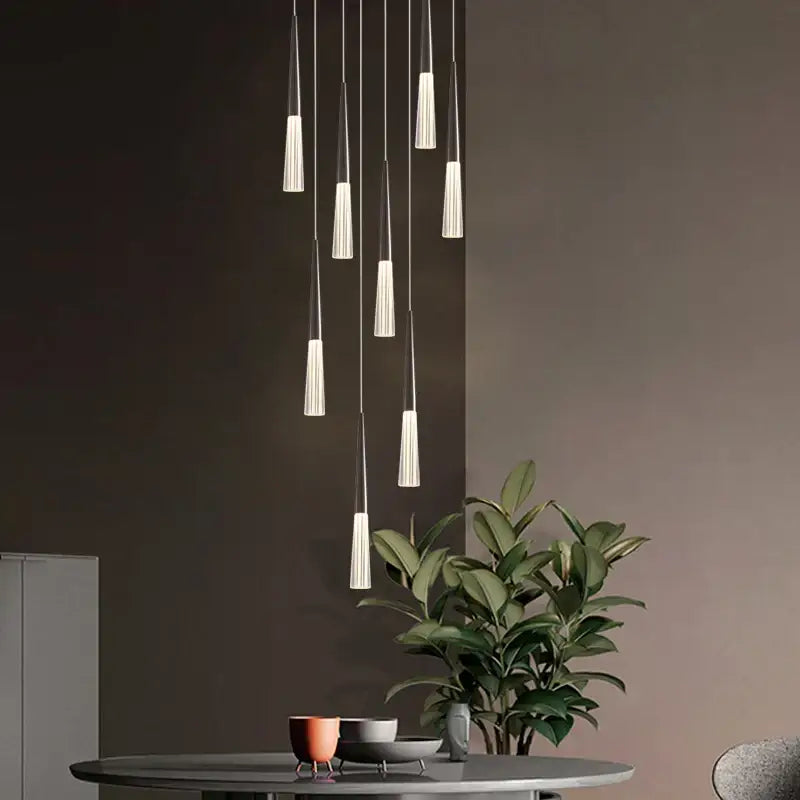 DecorBites™ Acrylic Cone Pendant Light for Villa Stair, Kitchen, and Restaurant.