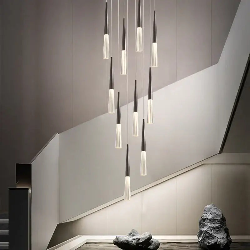 DecorBites™ Acrylic Cone Pendant Light for Villa Stair, Kitchen, and Restaurant.