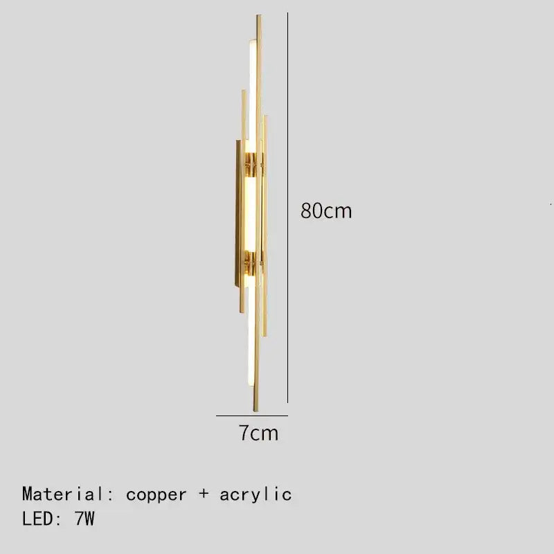DecorBites™ Acrylic Copper Wall Sconce 80/100cm Minimalist Living Room Lights
