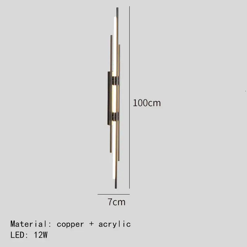 DecorBites™ Acrylic Copper Wall Sconce 80/100cm Minimalist Living Room Lights