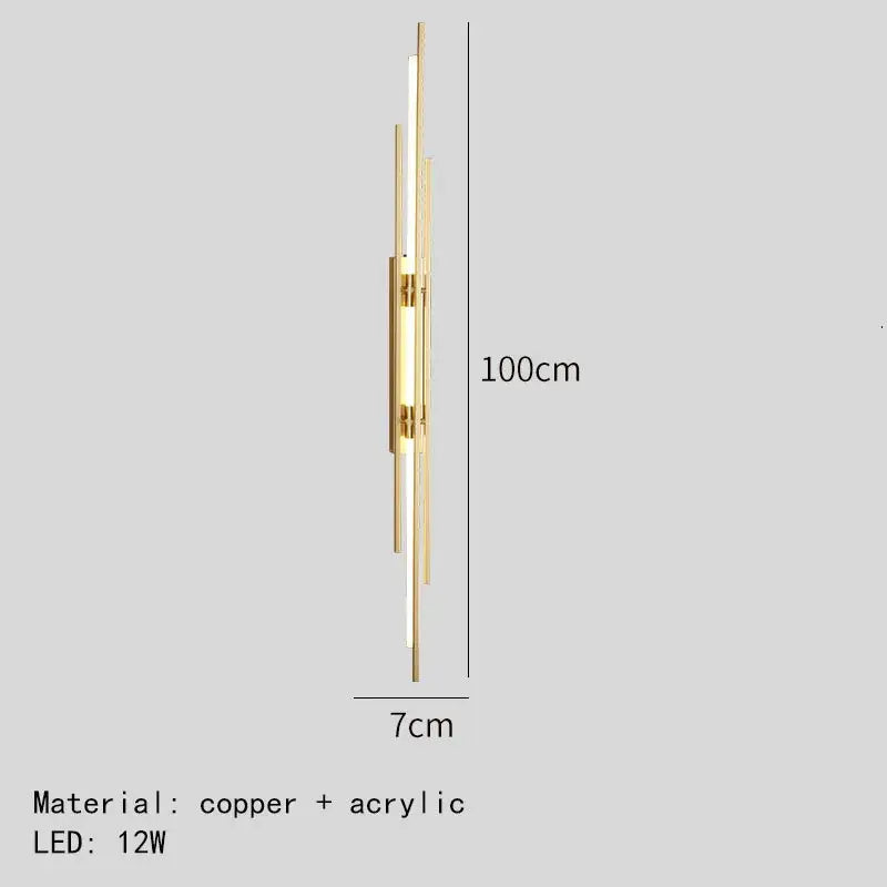 DecorBites™ Acrylic Copper Wall Sconce 80/100cm Minimalist Living Room Lights