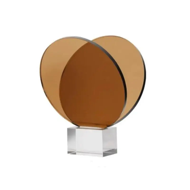 DecorBites™ Acrylic Crystal Bookshelf Magazine Rack Geometric Circular Ornaments Amber Figurines