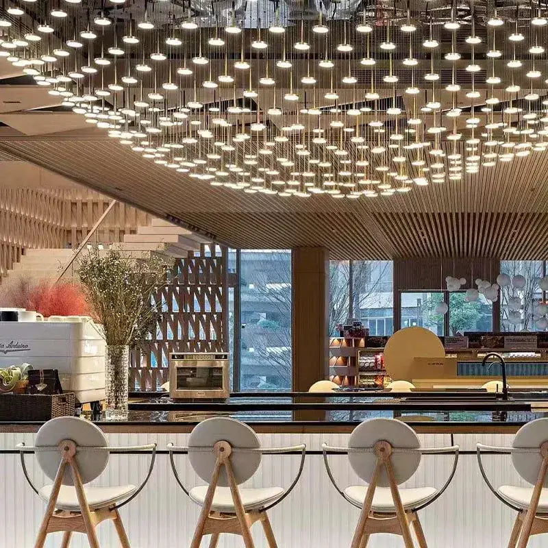 DecorBites™ Acrylic Crystal Hanging Chandelier LED Ceiling Pendant Light for Living Room Lobby Customize Hotel