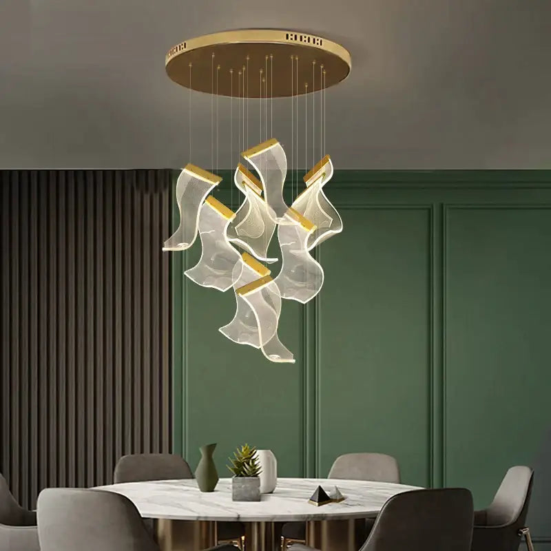 DecorBites™ Acrylic Deluxe Staircase Chandelier - Villa, Lobby, Living Room Decor Lighting