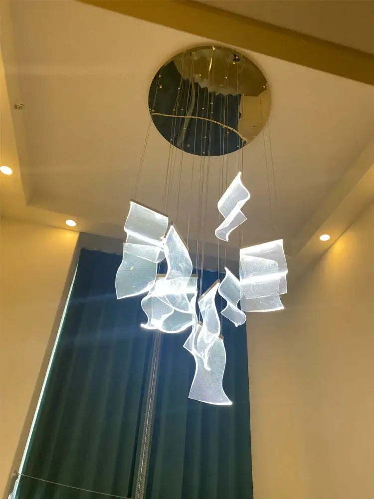 DecorBites™ Acrylic Deluxe Staircase Chandelier - Villa, Lobby, Living Room Decor Lighting