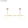Gold-toned DecorBites acrylic flex tube suspension light with sleek LED rods providing natural ceiling light