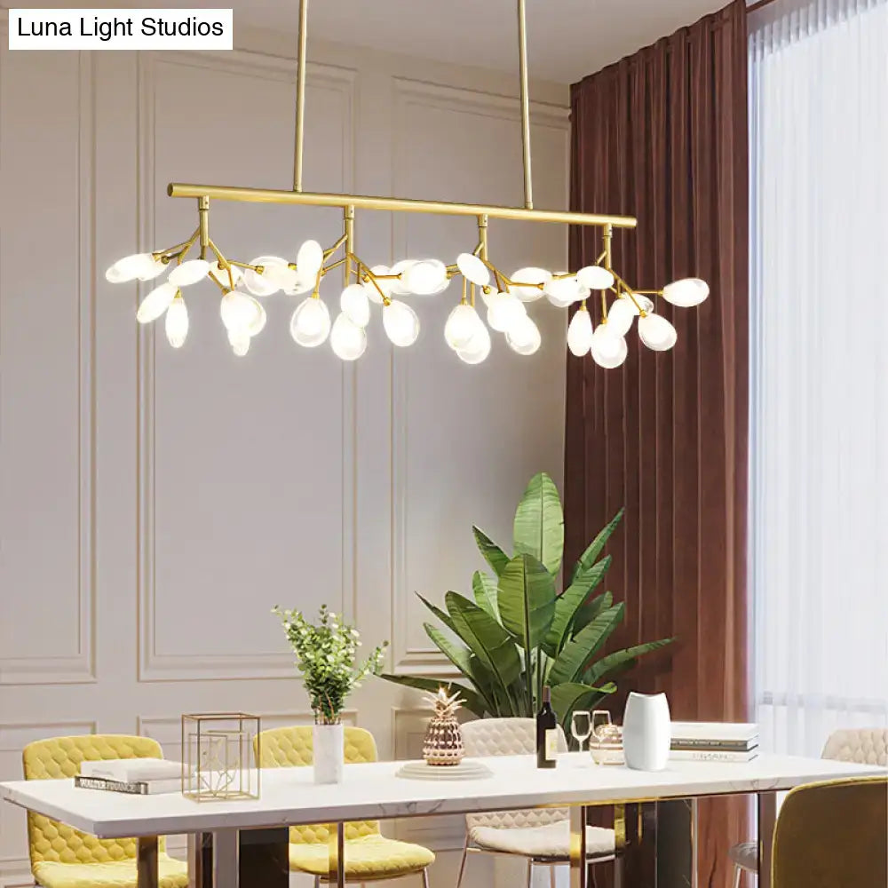 DecorBites™ Acrylic Island Lighting Fixture: Simplicity Design with 36 Bulbs - Perfect for Dining Rooms!