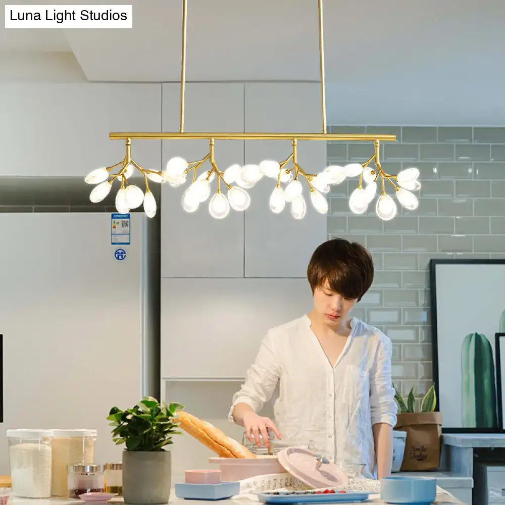 DecorBites™ Acrylic Island Lighting Fixture: Simplicity Design with 36 Bulbs - Perfect for Dining Rooms!