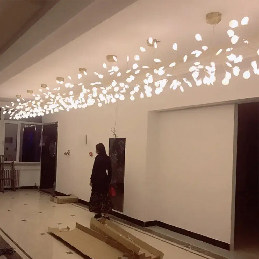 DecorBites™ Acrylic Leaf-Shaped LED Hanging Light Fixture for Dining Room - Modern Island Lighting
