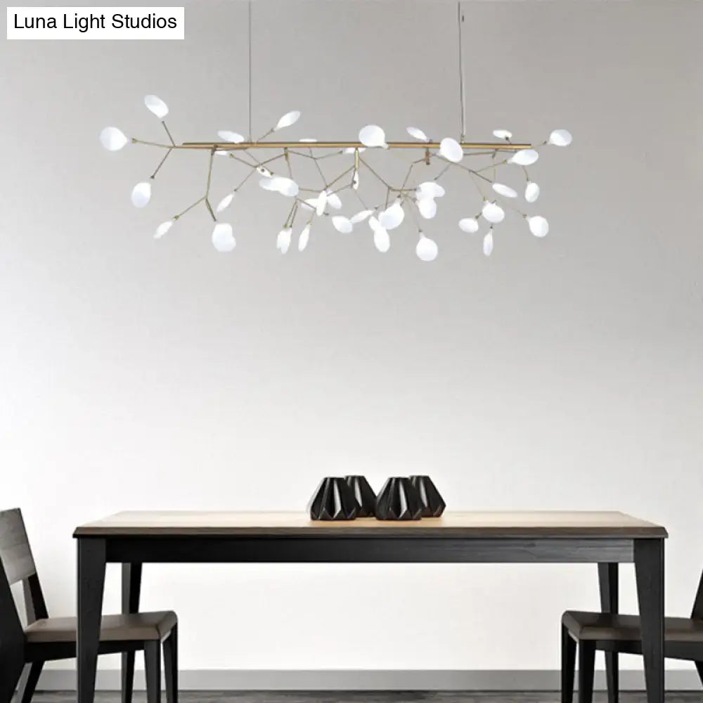 DecorBites™ Acrylic Leaf-Shaped LED Hanging Light Fixture for Dining Room - Modern Island Lighting