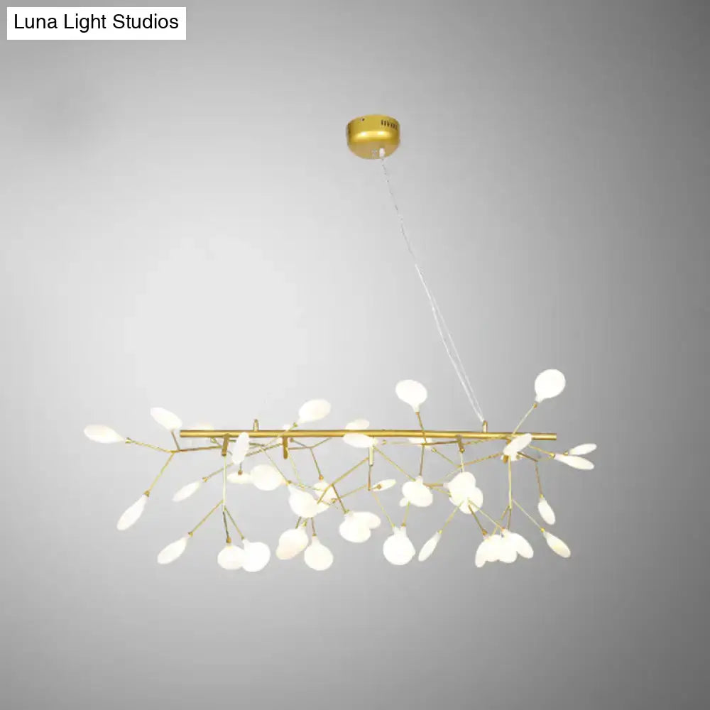 DecorBites™ Acrylic Leaf-Shaped LED Hanging Light Fixture for Dining Room - Modern Island Lighting