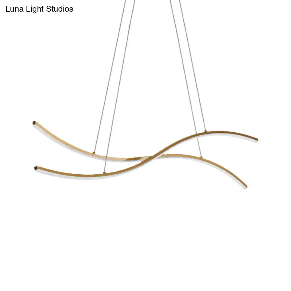 DecorBites™ Acrylic Linear Island Pendant Lighting - Simple LED Chandelier Light in Gold - Warm/White Light - 31.5"/39"/47" Width