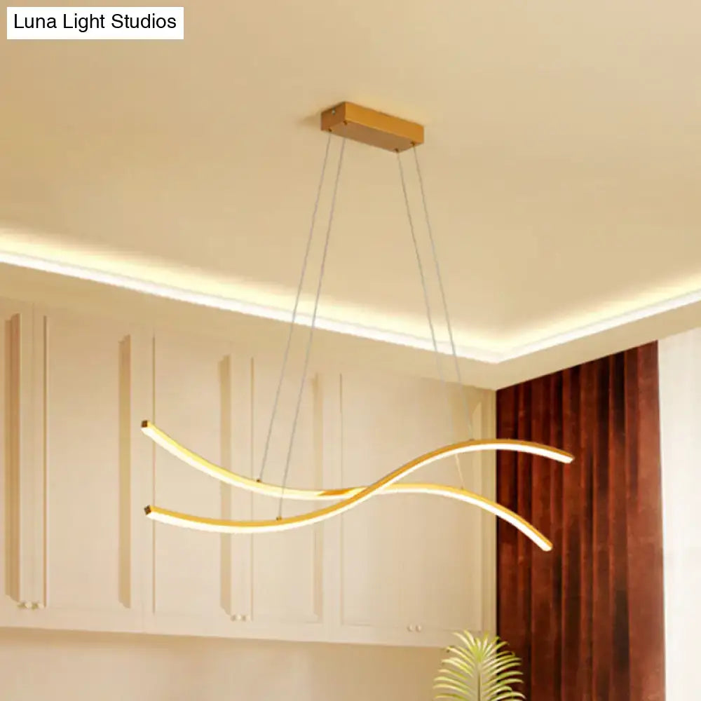 DecorBites™ Acrylic Linear Island Pendant Lighting - Simple LED Chandelier Light in Gold - Warm/White Light - 31.5"/39"/47" Width