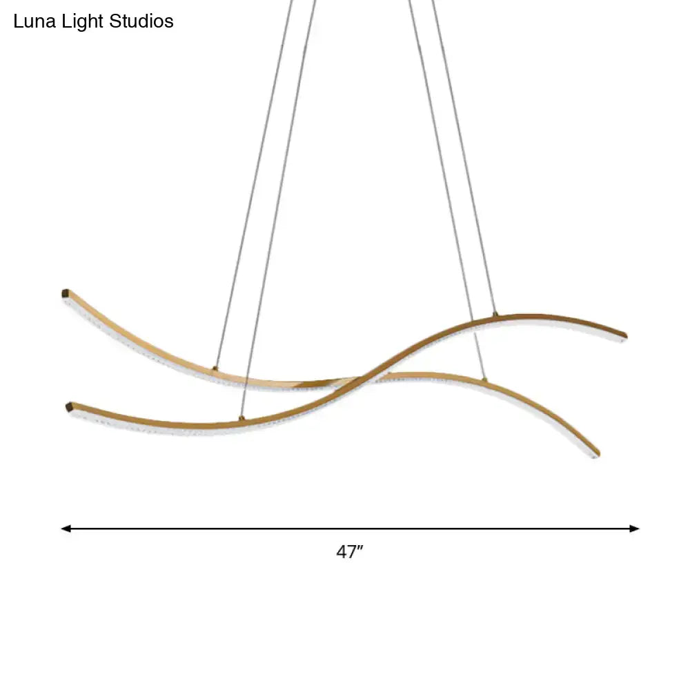 DecorBites™ Acrylic Linear Island Pendant Lighting - Simple LED Chandelier Light in Gold - Warm/White Light - 31.5"/39"/47" Width