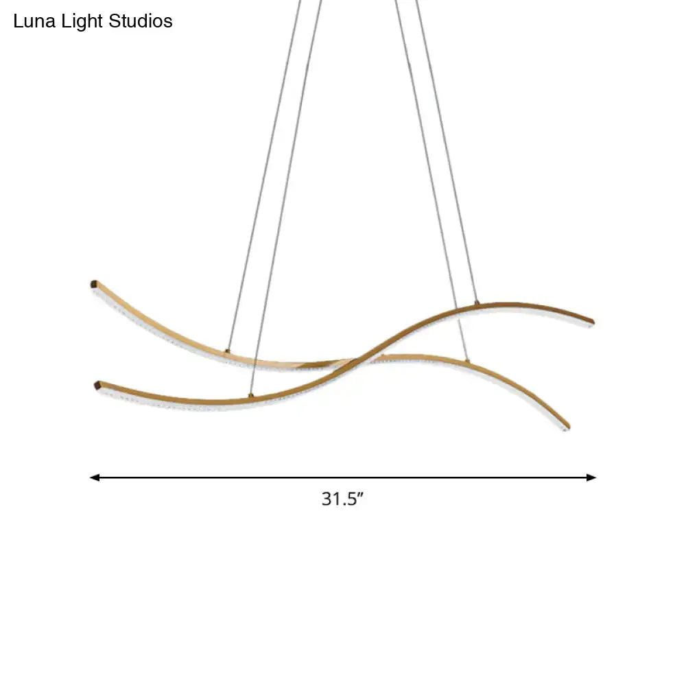 DecorBites™ Acrylic Linear Island Pendant Lighting - Simple LED Chandelier Light in Gold - Warm/White Light - 31.5"/39"/47" Width