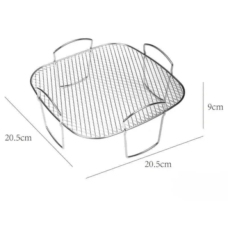 DecorBites™ Air Fryer Stainless Steel Dehydrator Rack Layer for Cooking Baking