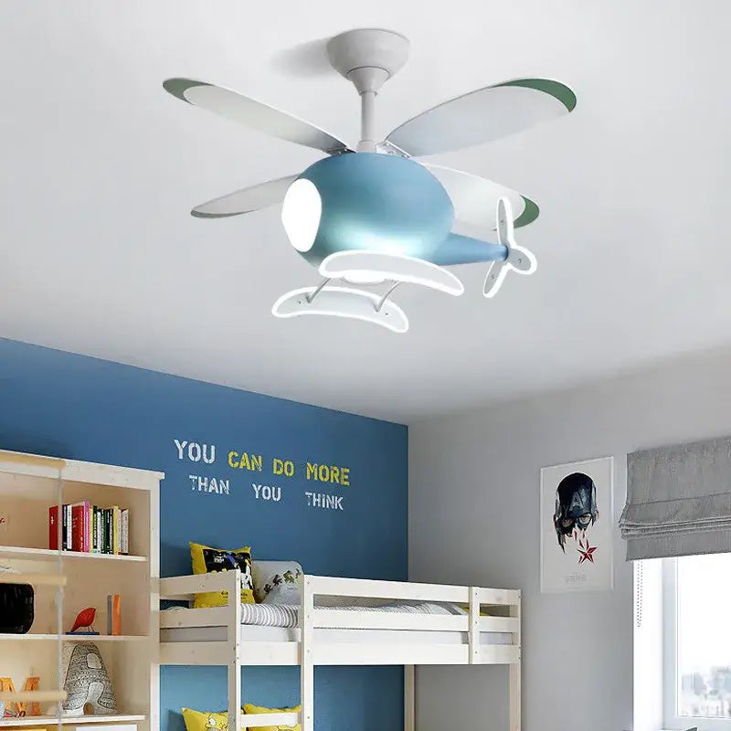 DecorBites™ Aircraft Ceiling Fan Chandelier LED Light Remote Dimming Fixture