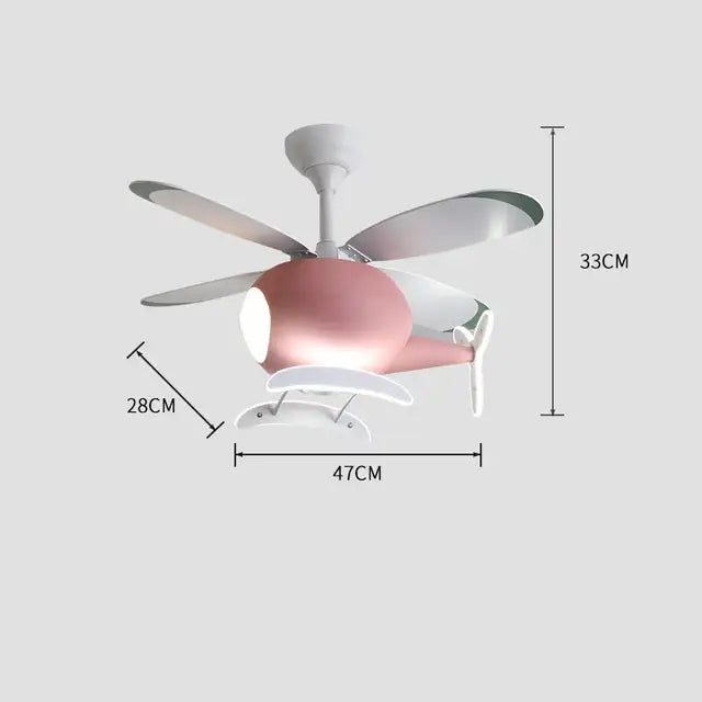 DecorBites™ Aircraft Ceiling Fan Chandelier LED Light Remote Dimming Fixture