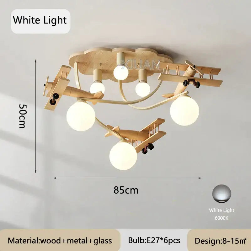 DecorBites™ Airplane Chandelier Light for Nursery Room Kid's Bedroom Ceiling LED E27