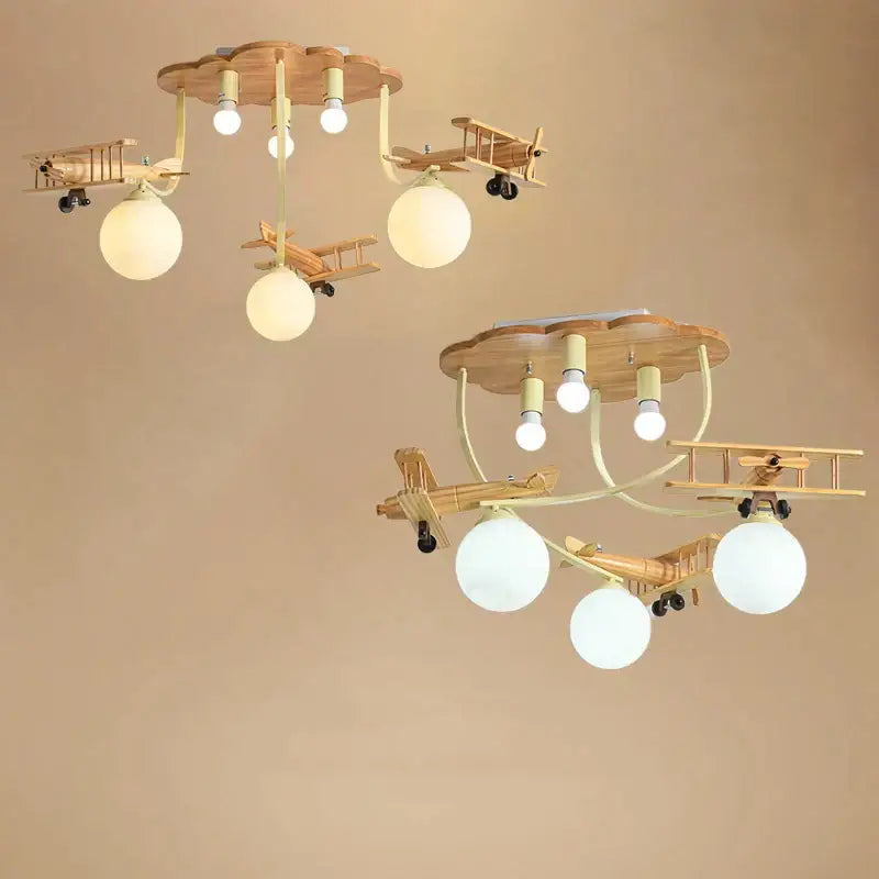 DecorBites™ Airplane Chandelier Light for Nursery Room Kid's Bedroom Ceiling LED E27