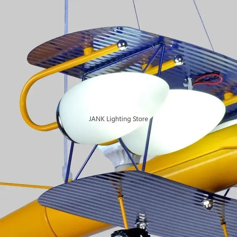 DecorBites™ Airplane Kids LED Chandelier: Eye-Friendly Baby Boy Room Lighting for Environmental Decor.