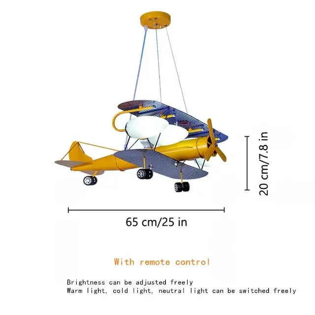 DecorBites™ Airplane Kids LED Chandelier: Eye-Friendly Baby Boy Room Lighting for Environmental Decor.