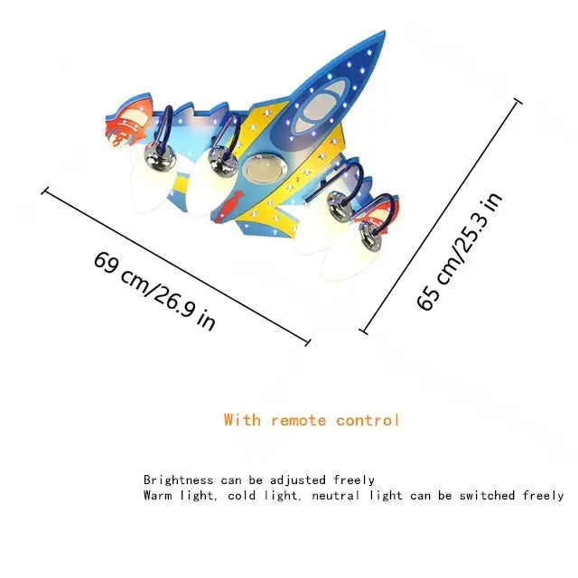 DecorBites™ Airplane Kids LED Chandelier: Eye-Friendly Baby Boy Room Lighting for Environmental Decor.