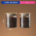 DecorBites™ Airtight Glass Coffee Bean Storage Jar with Bamboo Lid for Kitchenpreservation
