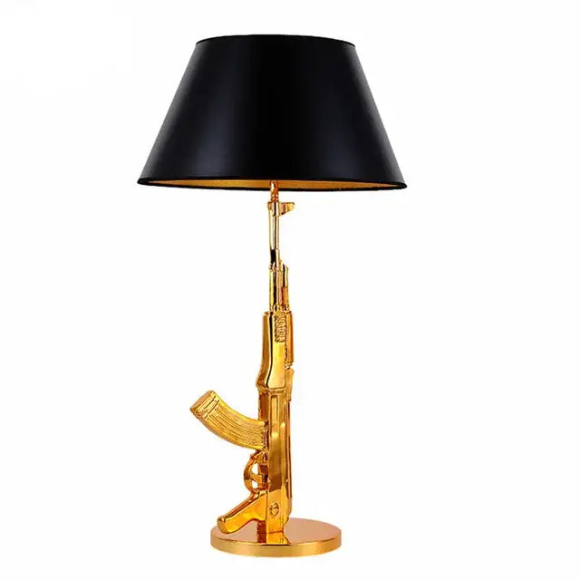 DecorBites™ AK47 Guns Floor Lamp Electroplated Silver Golden Metal Art Deco Bedside Luxury Lamp