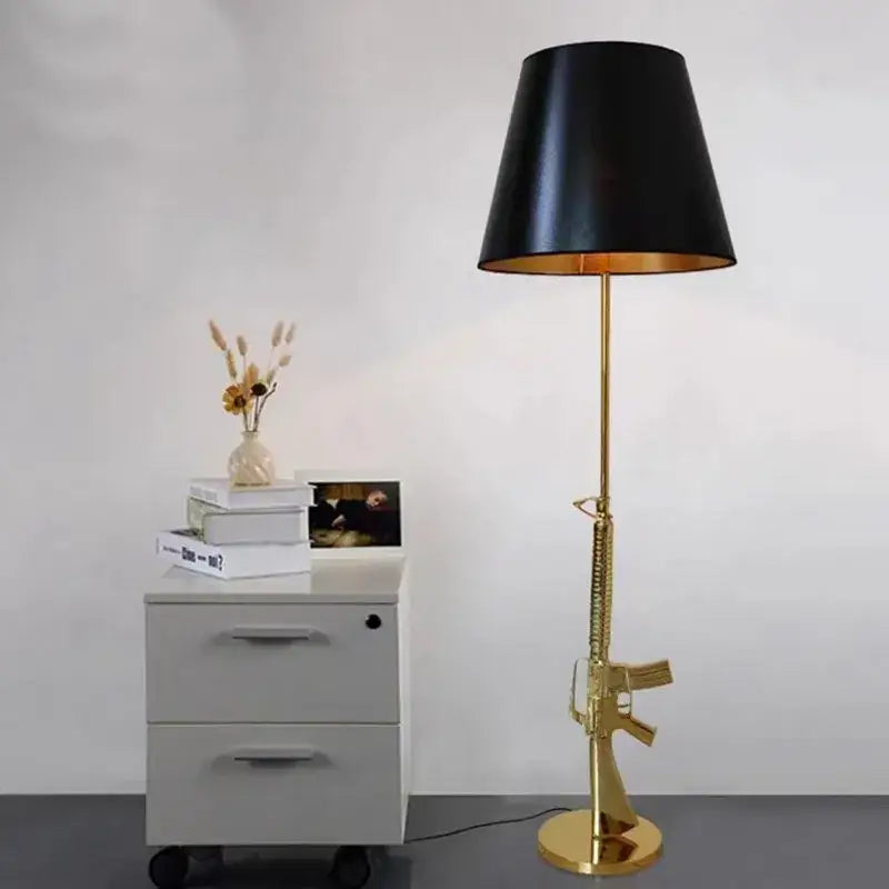 DecorBites™ AK47 Guns Floor Lamp Electroplated Silver Golden Metal Art Deco Bedside Luxury Lamp