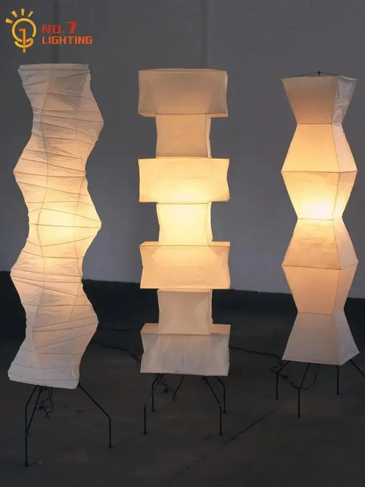 DecorBites™ Akari Japanese Rice Paper Floor Lamp LED E27 Chandelier for Bedroom Living Room