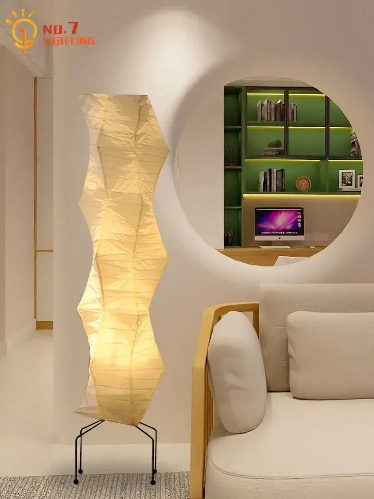 DecorBites™ Akari Noguchi Rice Paper Floor Lamp LED E27: Art Decor Interior Lighting for Living Room