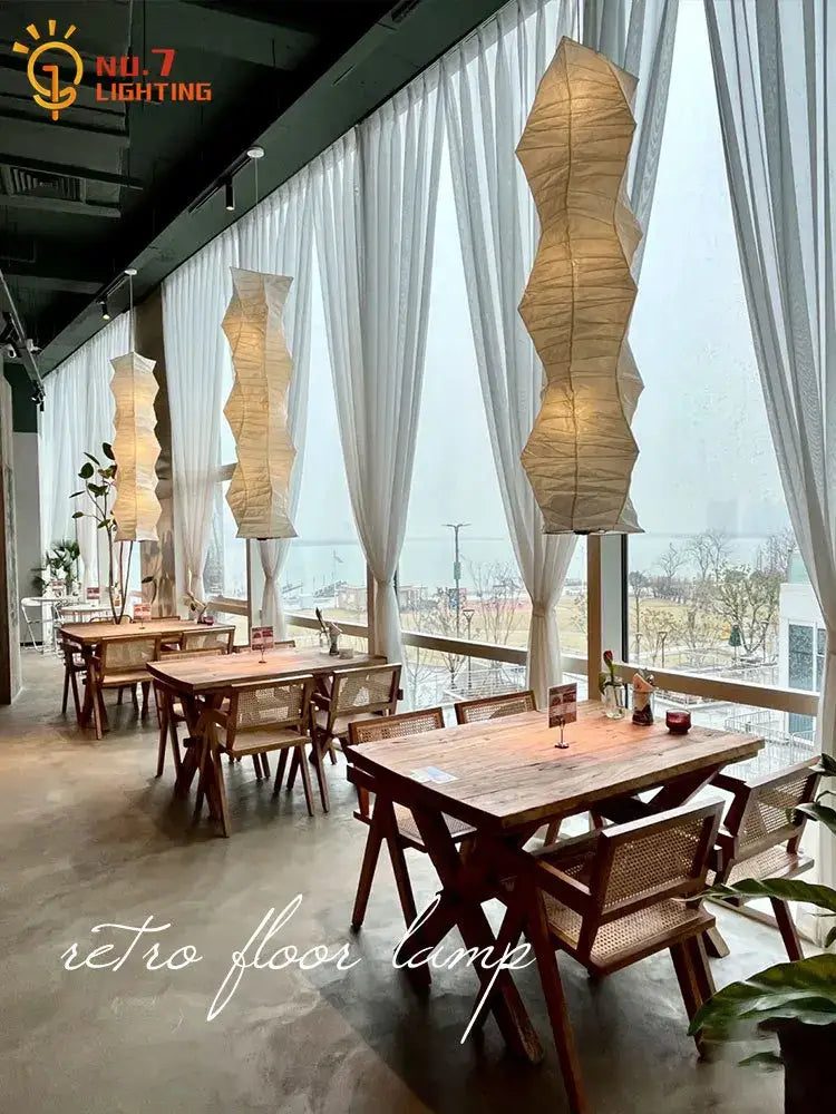 DecorBites™ Akari Noguchi Rice Paper Floor Lamp LED E27: Art Decor Interior Lighting for Living Room