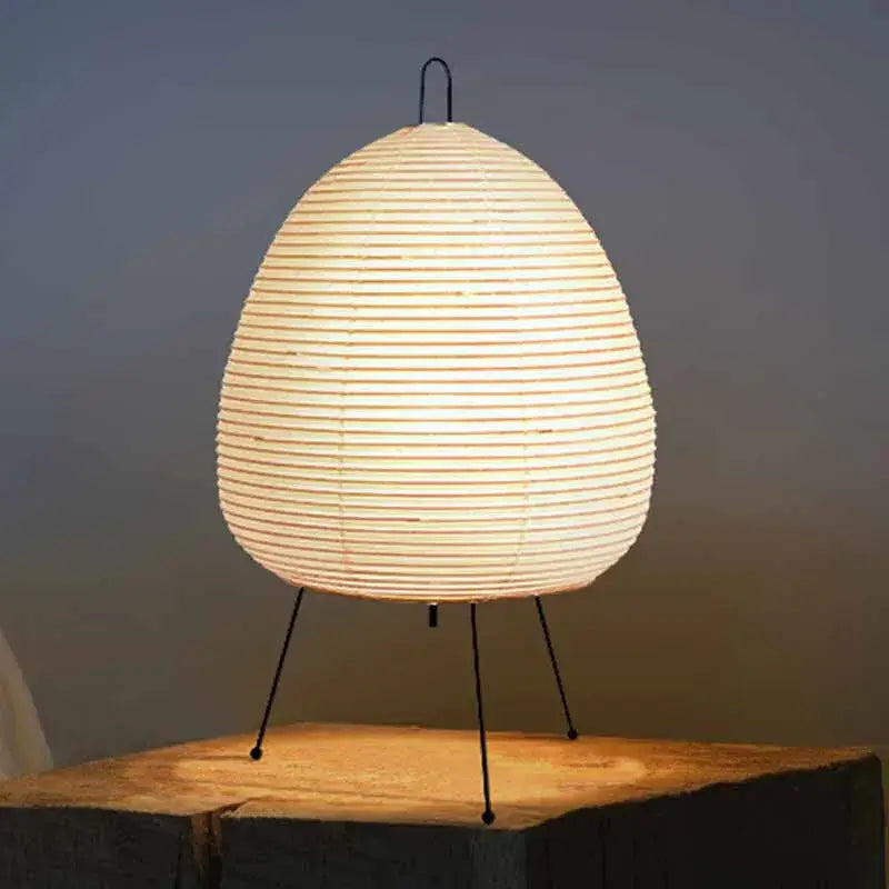 DecorBites™ Akari Noguchi Table Lamp: Japanese Design Rice Paper Standing Light for Home & Bar Décor