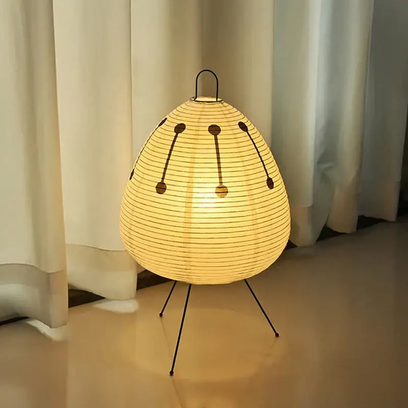 DecorBites™ Akari Noguchi Table Lamp: Japanese Design Rice Paper Standing Light for Home & Bar Décor