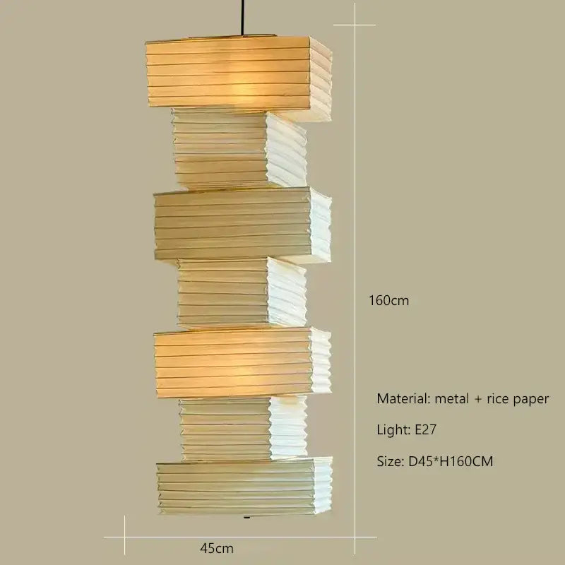 مصباح معلق ورقي أرز أكاري من ديكوربايتس™ لغرفة المعيشة وغرفة النوم - تصميم وابي سابي