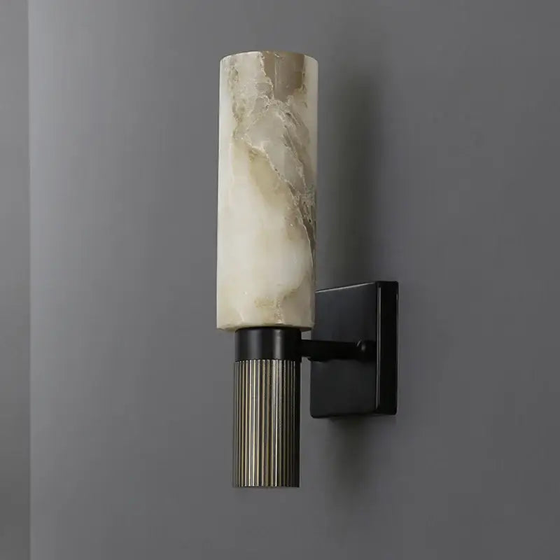 DecorBites™ Alabaster Copper Wall Lamp | Luxury Marble Sconce LED Light | Bedroom Living Room Fixture
