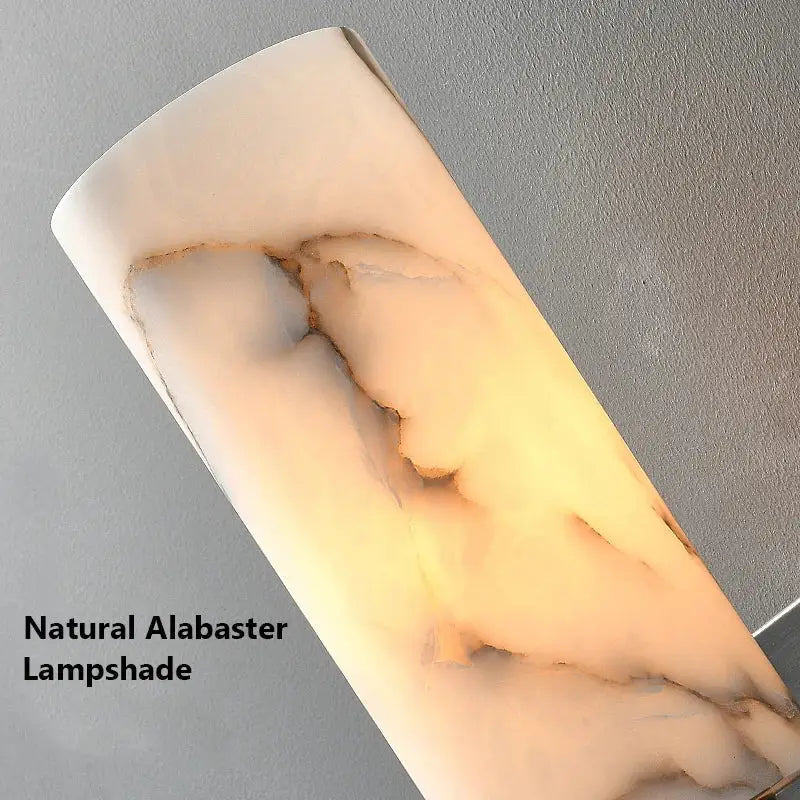 DecorBites™ Alabaster Copper Wall Lamp | Luxury Marble Sconce LED Light | Bedroom Living Room Fixture